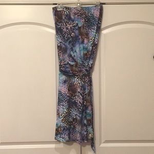 Strapless multicolored elastic top dress size S.